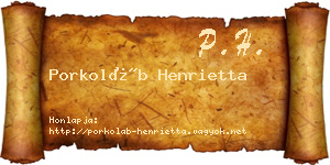 Porkoláb Henrietta névjegykártya